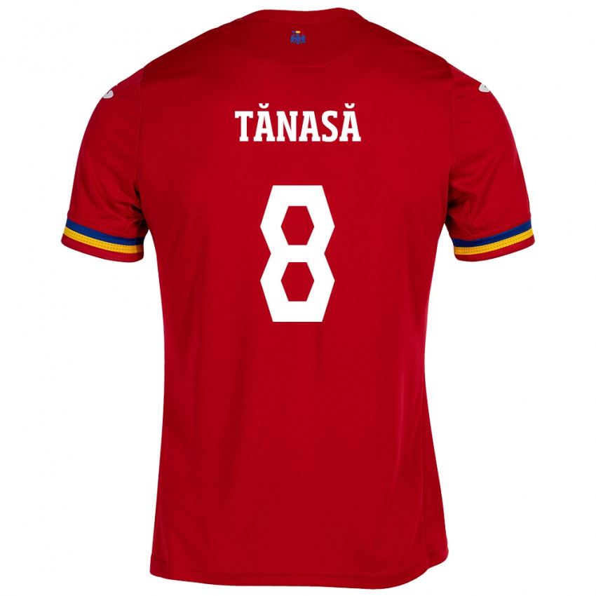 Niño Camiseta Rumania Răzvan Tănasă #8 Rojo 2ª Equipación 24-26 La Camisa