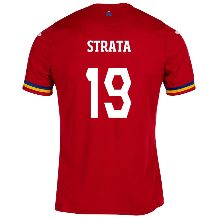 Niño Camiseta Rumania Tony Strata #19 Rojo 2ª Equipación 24-26 La Camisa