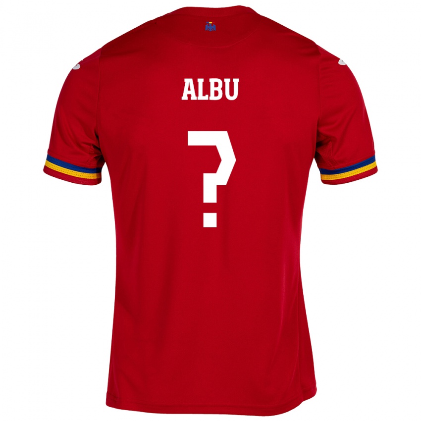 Niño Camiseta Rumania Luca Albu #0 Rojo 2ª Equipación 24-26 La Camisa