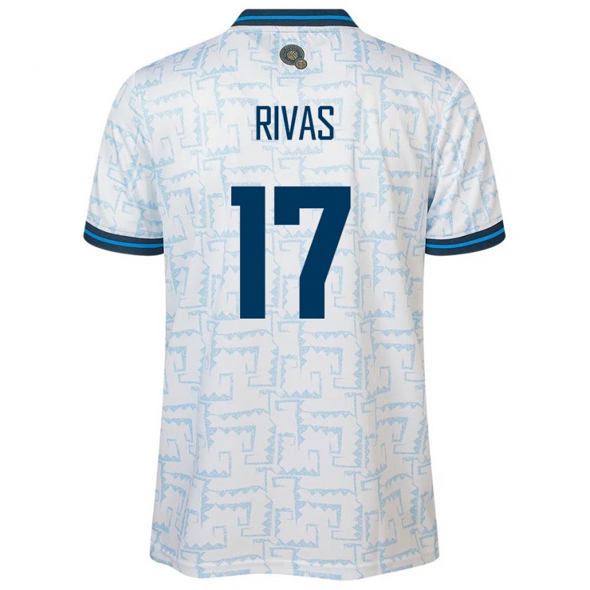 Niño Camiseta El Salvador Eduardo Rivas #17 Blanco 2ª Equipación 24-26 La Camisa