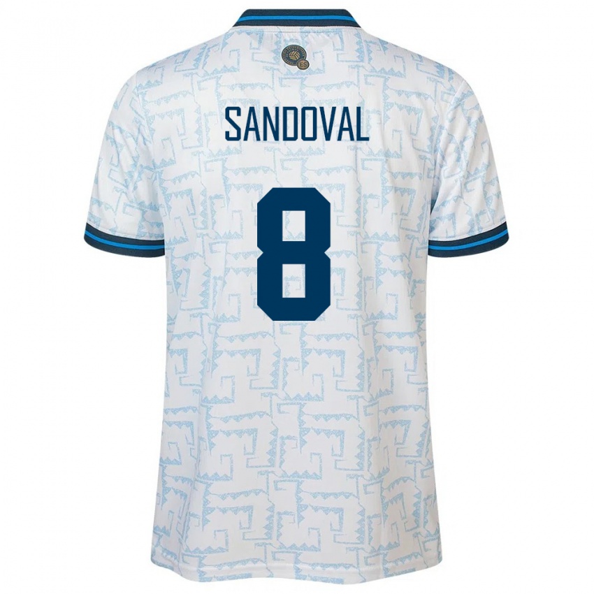 Niño Camiseta El Salvador Emerson Sandoval #8 Blanco 2ª Equipación 24-26 La Camisa