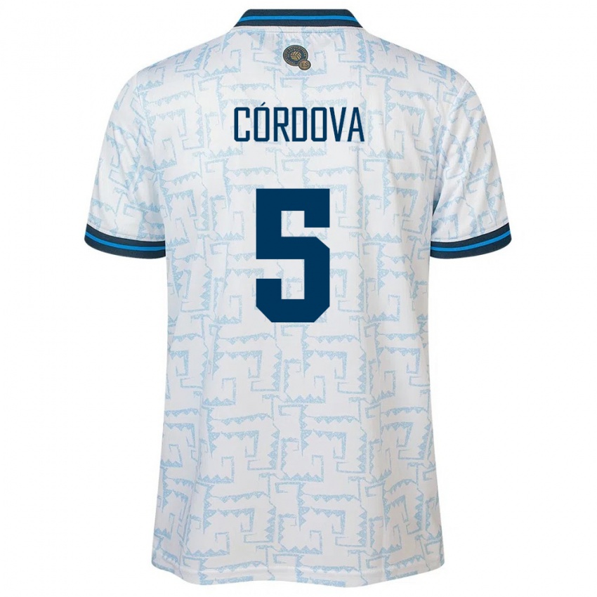Niño Camiseta El Salvador Edwin Córdova #5 Blanco 2ª Equipación 24-26 La Camisa