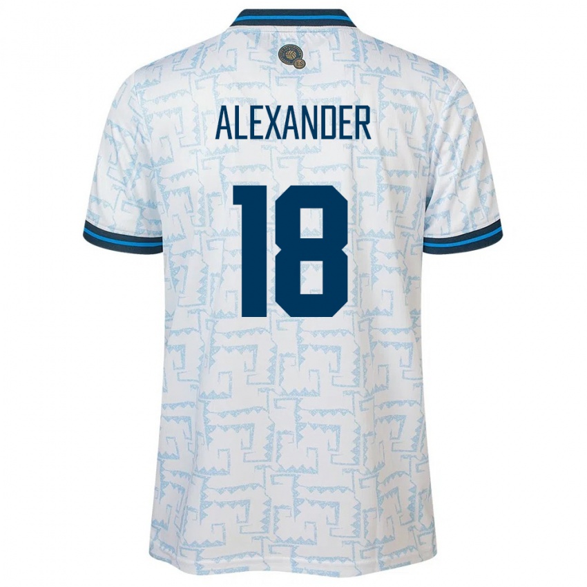 Niño Camiseta El Salvador Alexander Aguilar #18 Blanco 2ª Equipación 24-26 La Camisa