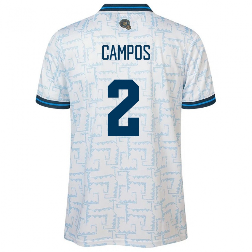 Niño Camiseta El Salvador Adonis Campos #2 Blanco 2ª Equipación 24-26 La Camisa