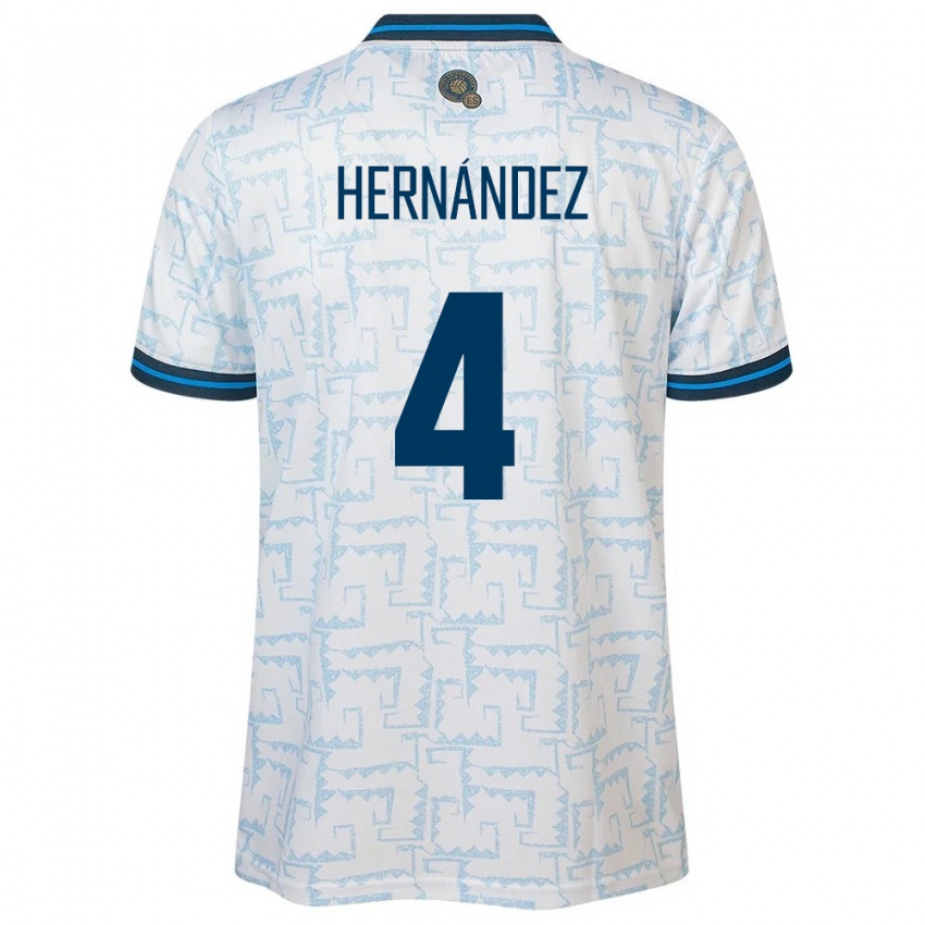 Niño Camiseta El Salvador Elaily Hernández #4 Blanco 2ª Equipación 24-26 La Camisa