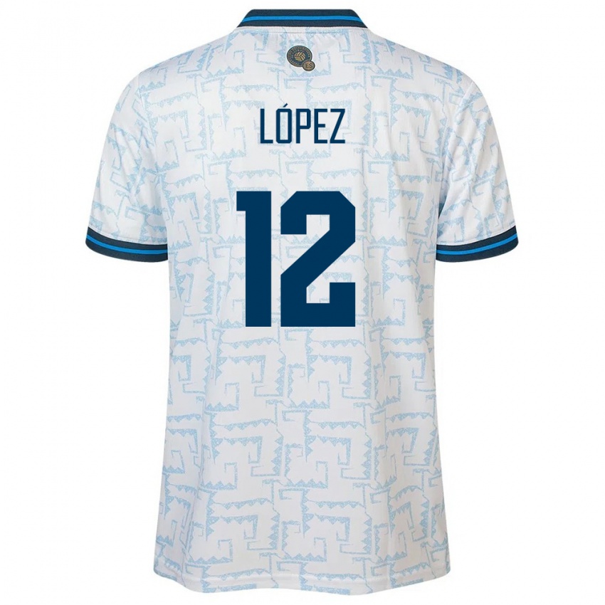 Niño Camiseta El Salvador Abigaíl López #12 Blanco 2ª Equipación 24-26 La Camisa