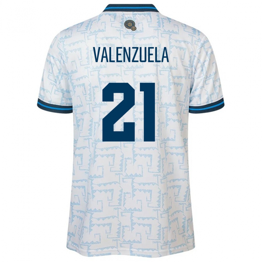 Niño Camiseta El Salvador Ana Valenzuela #21 Blanco 2ª Equipación 24-26 La Camisa