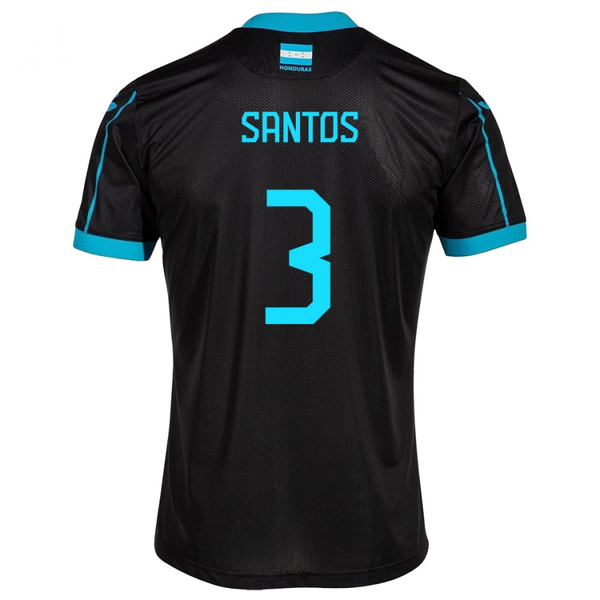 Niño Camiseta Honduras Marcelo Santos #3 Negro 2ª Equipación 24-26 La Camisa