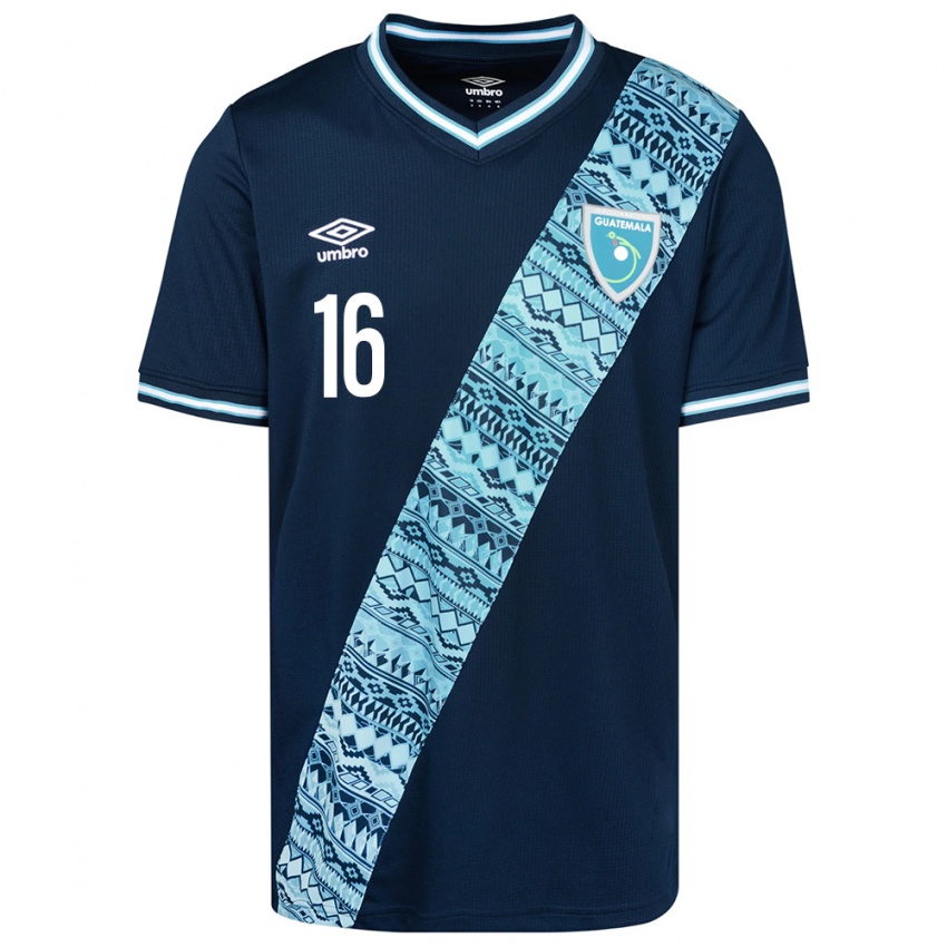 Niño Camiseta Guatemala José Morales #16 Azul 2ª Equipación 24-26 La Camisa