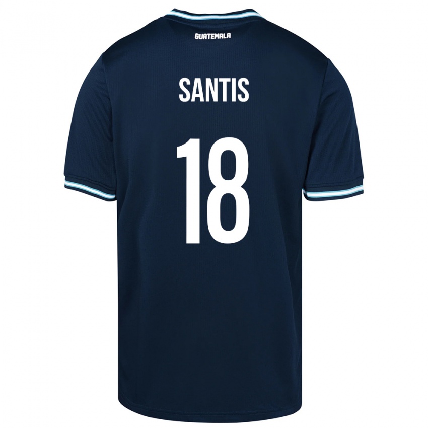 Niño Camiseta Guatemala Óscar Santis #18 Azul 2ª Equipación 24-26 La Camisa