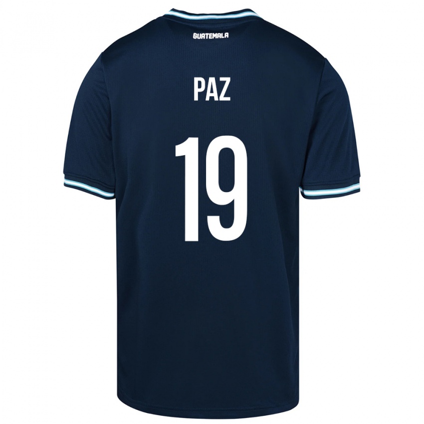 Niño Camiseta Guatemala Vidal Paz #19 Azul 2ª Equipación 24-26 La Camisa