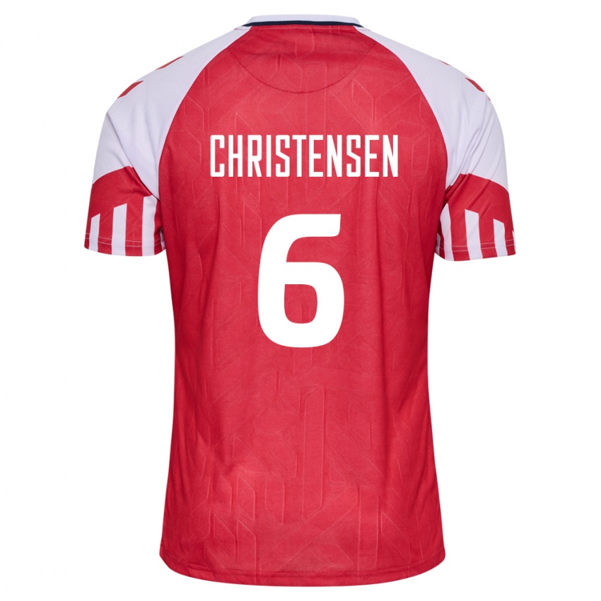 Hombre Camiseta Dinamarca Andreas Christensen #6 Rojo 1ª Equipación 24-26 La Camisa