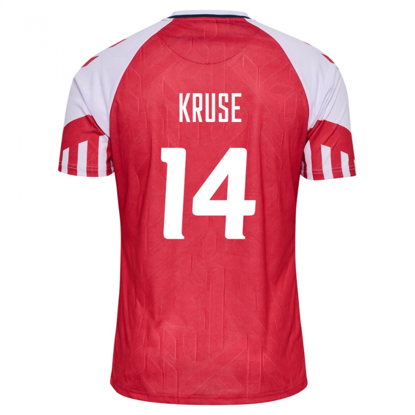 Hombre Camiseta Dinamarca David Kruse #14 Rojo 1ª Equipación 24-26 La Camisa