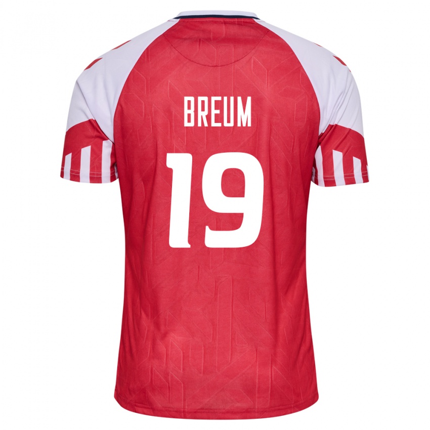 Hombre Camiseta Dinamarca Jakob Breum #19 Rojo 1ª Equipación 24-26 La Camisa