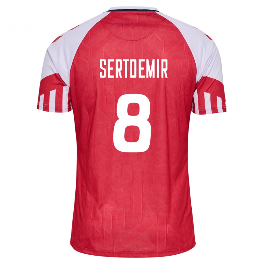 Hombre Camiseta Dinamarca Zidan Sertdemir #8 Rojo 1ª Equipación 24-26 La Camisa