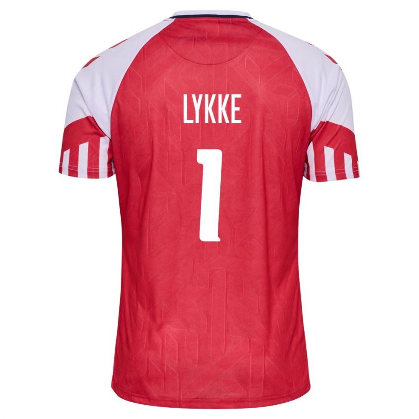 Hombre Camiseta Dinamarca William Lykke #1 Rojo 1ª Equipación 24-26 La Camisa