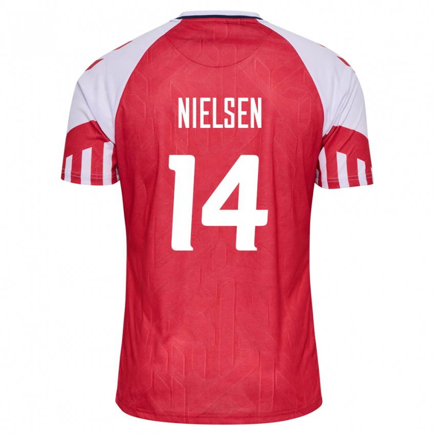 Hombre Camiseta Dinamarca Julius Nielsen #14 Rojo 1ª Equipación 24-26 La Camisa
