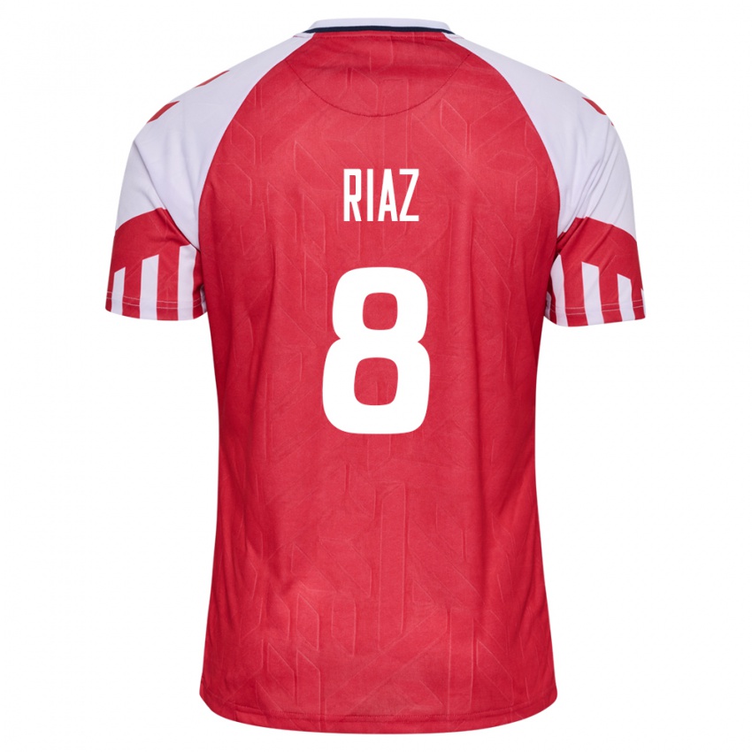 Hombre Camiseta Dinamarca Danial Riaz #8 Rojo 1ª Equipación 24-26 La Camisa