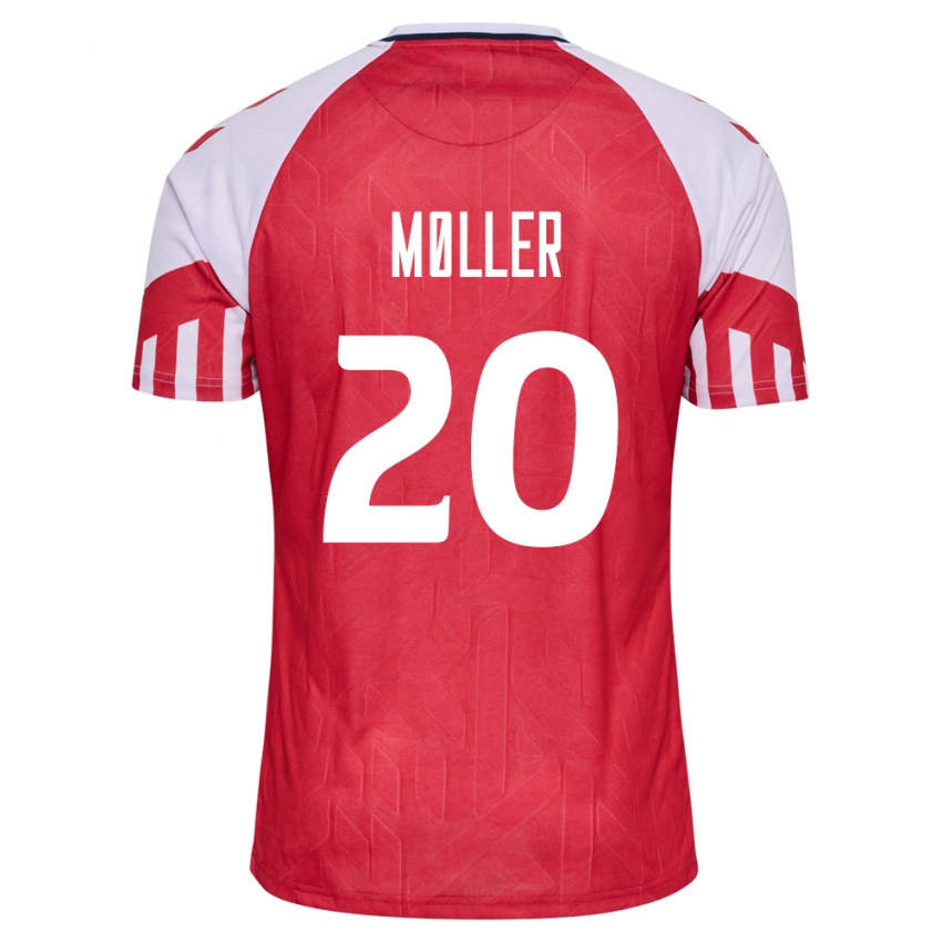 Hombre Camiseta Dinamarca Caroline Moller #20 Rojo 1ª Equipación 24-26 La Camisa