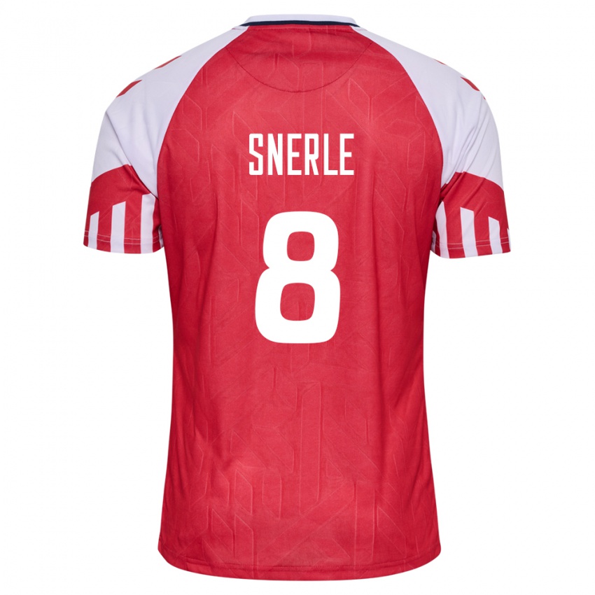 Hombre Camiseta Dinamarca Emma Snerle #8 Rojo 1ª Equipación 24-26 La Camisa