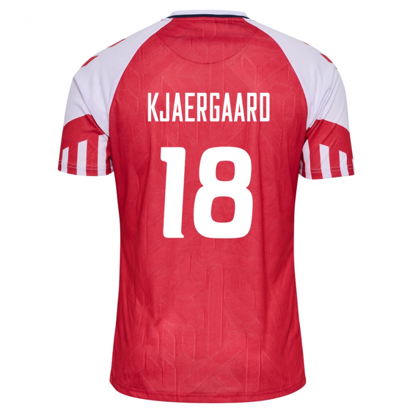 Hombre Camiseta Dinamarca Maurits Kjaergaard #18 Rojo 1ª Equipación 24-26 La Camisa