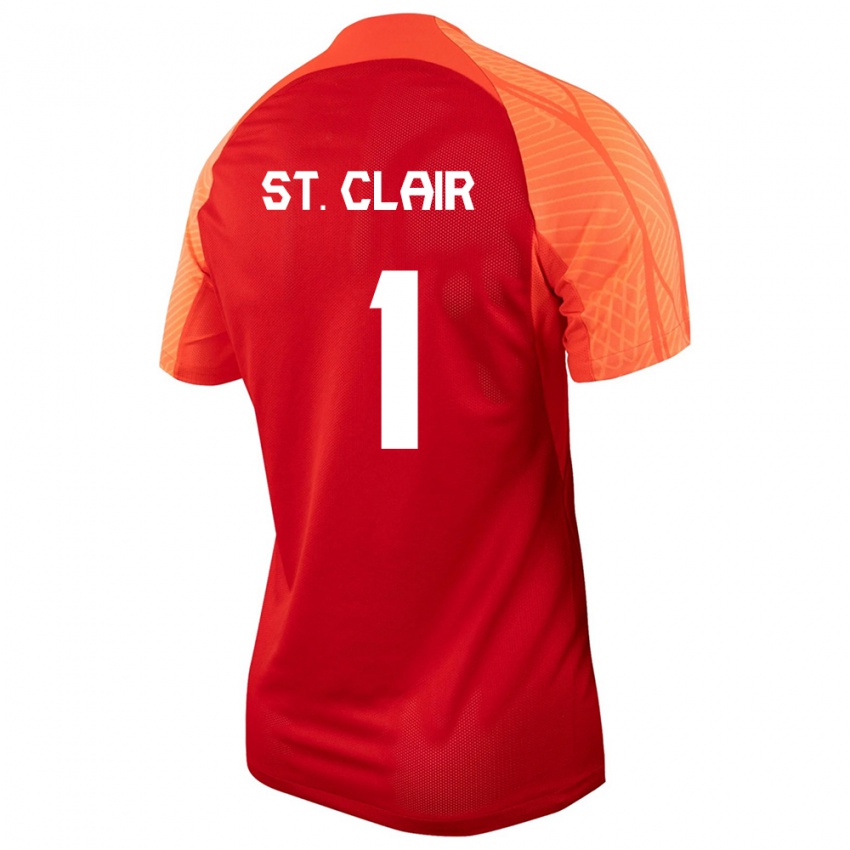 Hombre Camiseta Canadá Dayne St Clair #1 Naranja 1ª Equipación 24-26 La Camisa