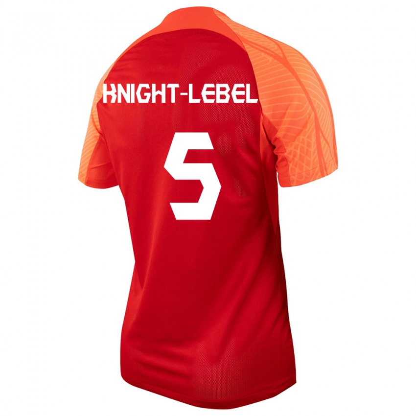 Hombre Camiseta Canadá Jamie Knight Lebel #5 Naranja 1ª Equipación 24-26 La Camisa
