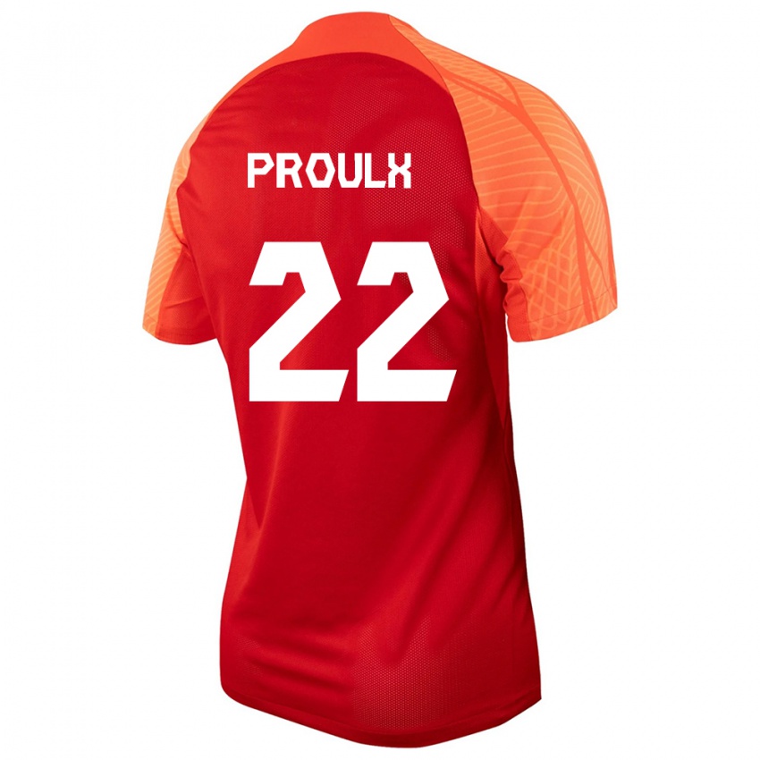 Hombre Camiseta Canadá Lysianne Proulx #22 Naranja 1ª Equipación 24-26 La Camisa
