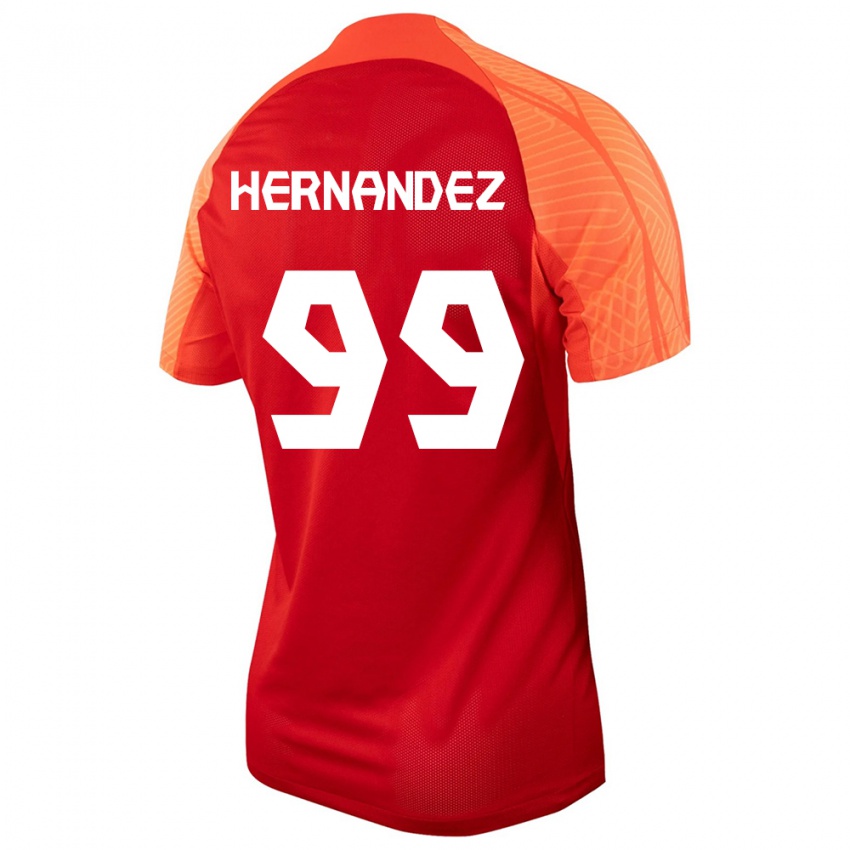 Hombre Camiseta Canadá Jeneva Hernandez Gray #99 Naranja 1ª Equipación 24-26 La Camisa