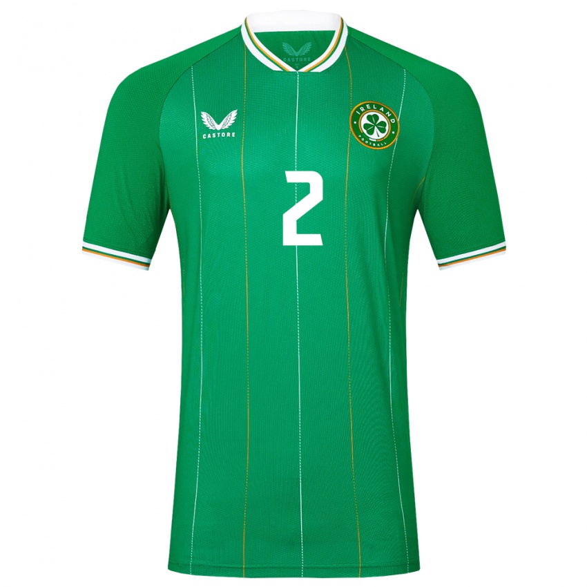 Hombre Camiseta Irlanda James Abankwah #2 Verde 1ª Equipación 24-26 La Camisa