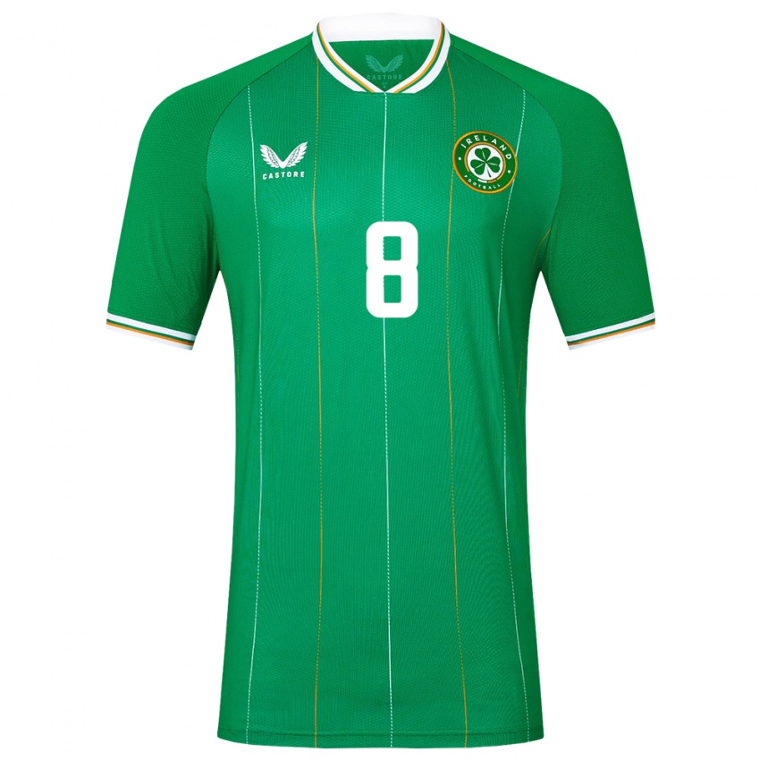 Hombre Camiseta Irlanda Roma Mclaughlin #8 Verde 1ª Equipación 24-26 La Camisa