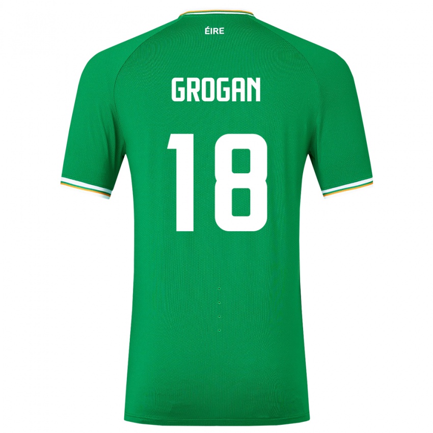 Hombre Camiseta Irlanda Christy Grogan #18 Verde 1ª Equipación 24-26 La Camisa