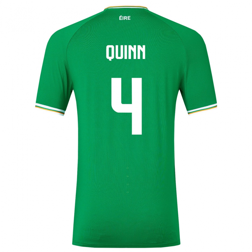 Hombre Camiseta Irlanda Louise Quinn #4 Verde 1ª Equipación 24-26 La Camisa