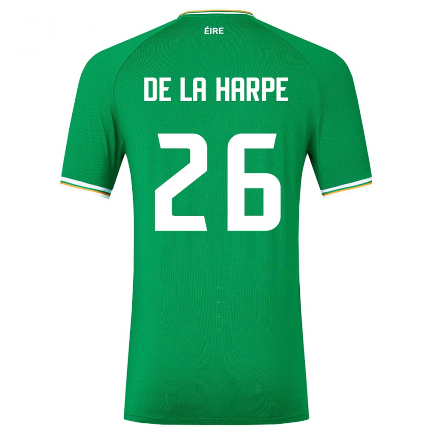 Hombre Camiseta Irlanda Deborah-Anne De La Harpe #26 Verde 1ª Equipación 24-26 La Camisa