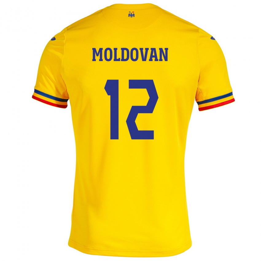 Hombre Camiseta Rumania Horaţiu Moldovan #12 Amarillo 1ª Equipación 24-26 La Camisa