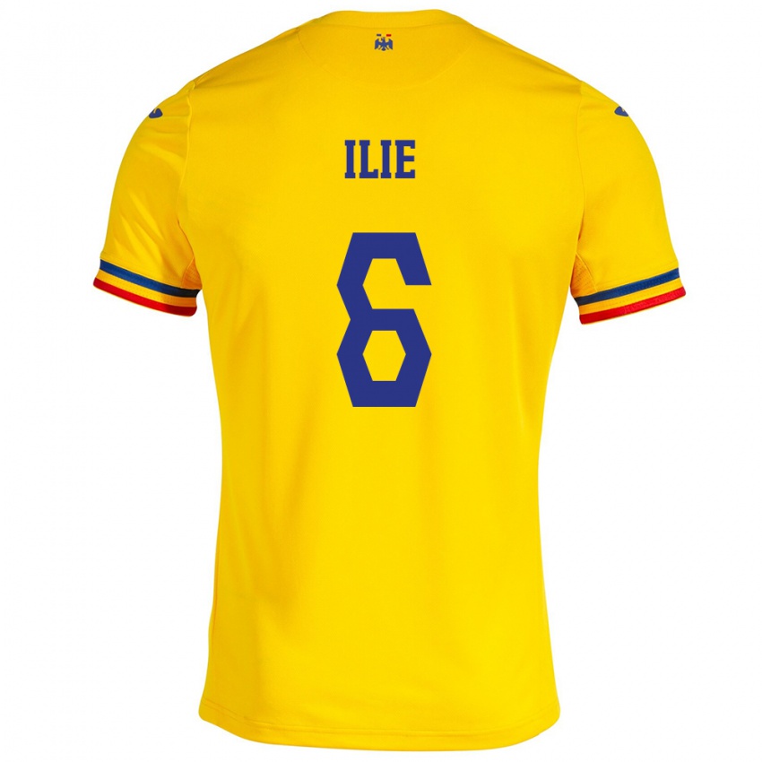 Hombre Camiseta Rumania Matei Ilie #6 Amarillo 1ª Equipación 24-26 La Camisa