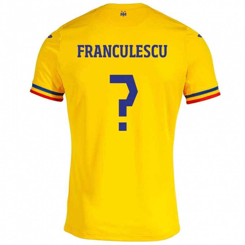 Hombre Camiseta Rumania Adrian Frânculescu #0 Amarillo 1ª Equipación 24-26 La Camisa