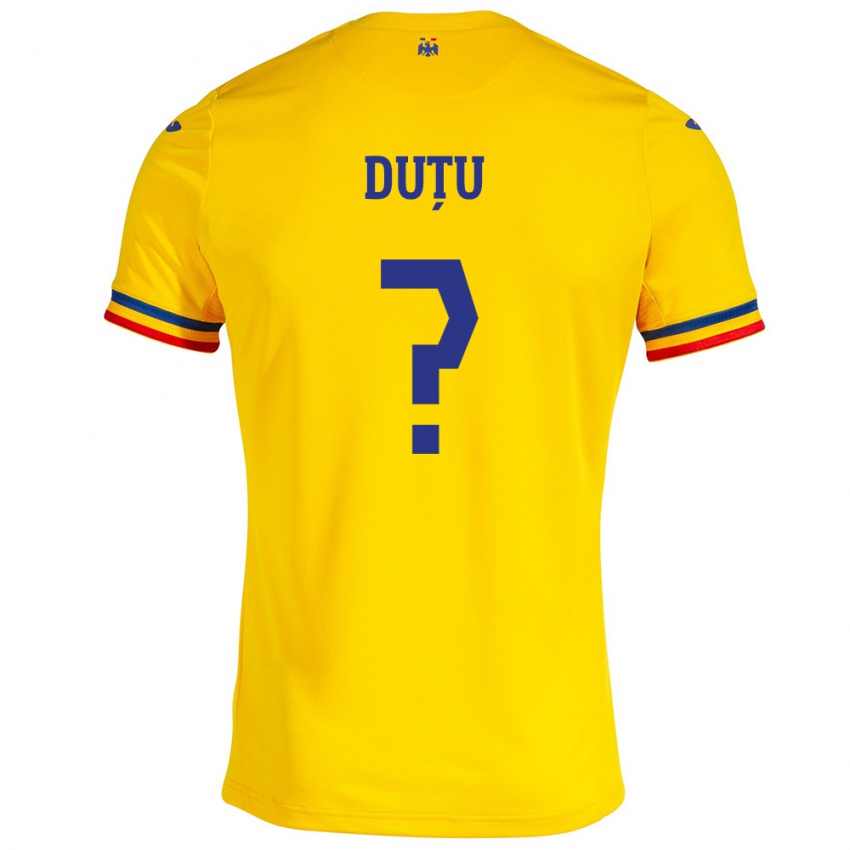 Hombre Camiseta Rumania Matteo Duțu #0 Amarillo 1ª Equipación 24-26 La Camisa
