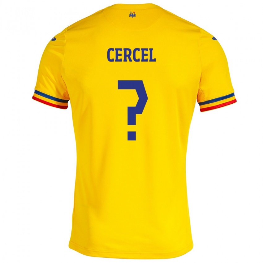 Hombre Camiseta Rumania Ionuț Cercel #0 Amarillo 1ª Equipación 24-26 La Camisa