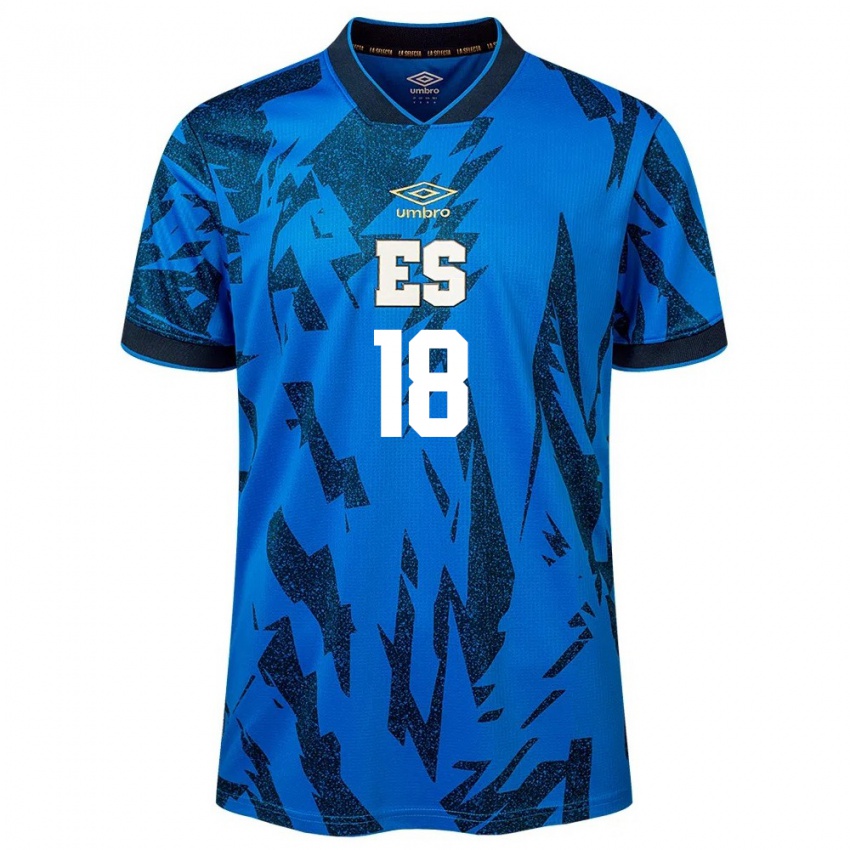 Hombre Camiseta El Salvador Samantha Valadez #18 Azul 1ª Equipación 24-26 La Camisa