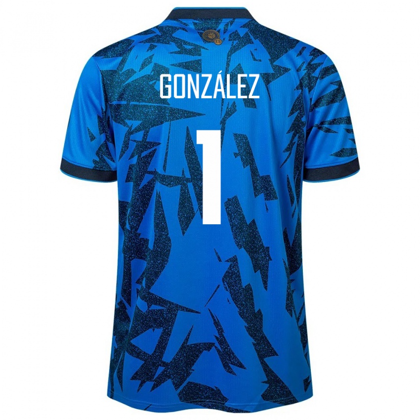 Hombre Camiseta El Salvador Mario González #1 Azul 1ª Equipación 24-26 La Camisa