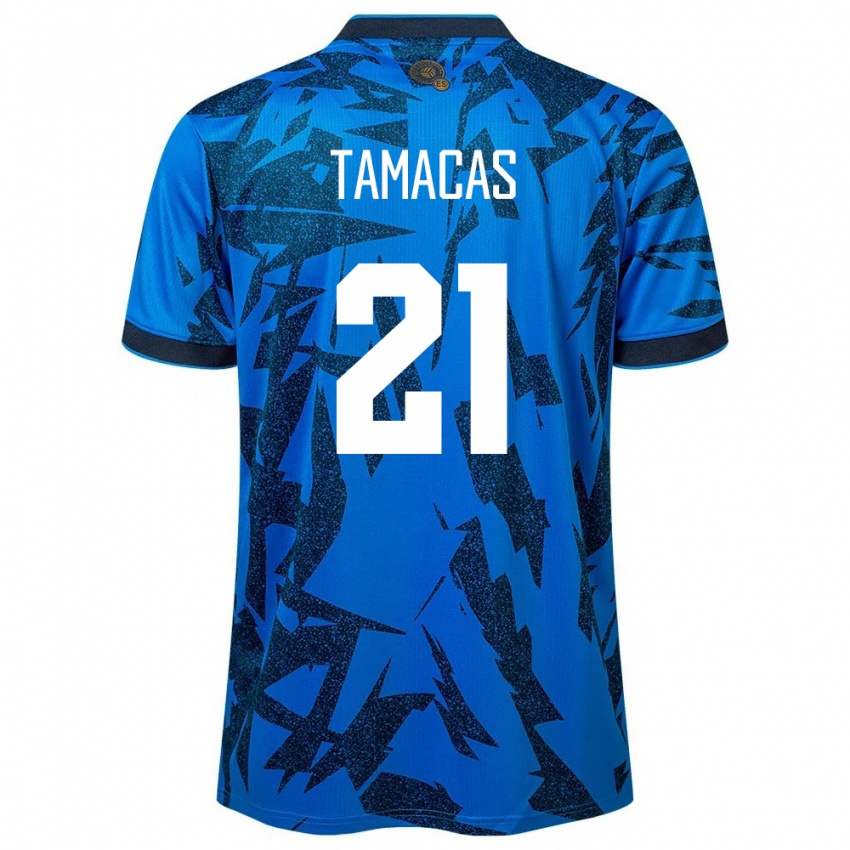 Hombre Camiseta El Salvador Bryan Tamacas #21 Azul 1ª Equipación 24-26 La Camisa