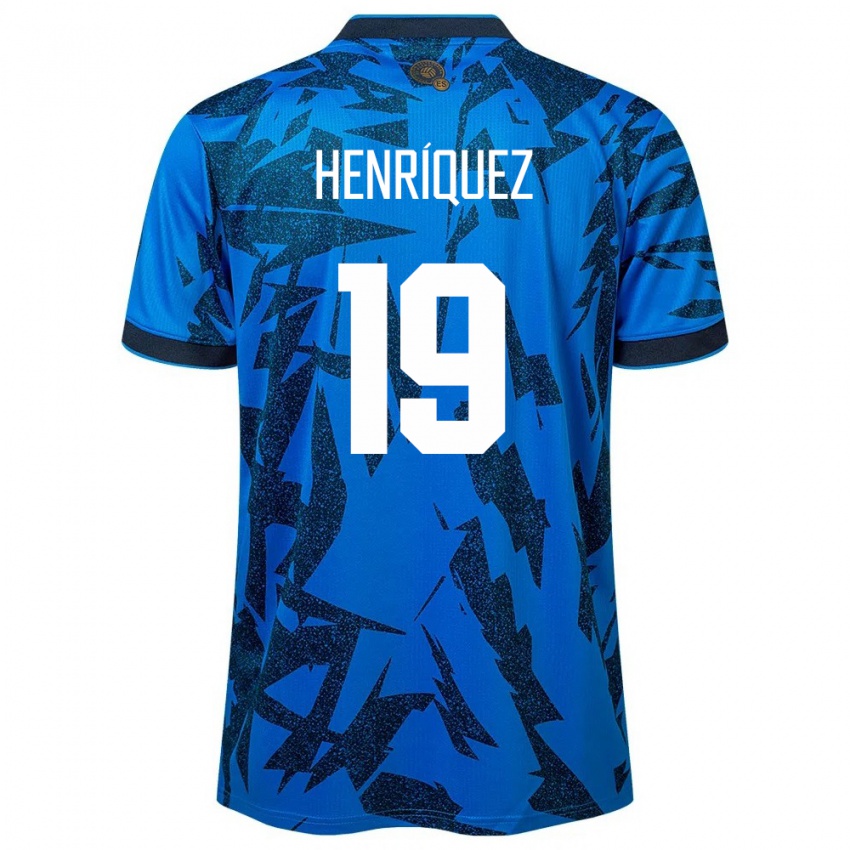 Hombre Camiseta El Salvador Alejandro Henríquez #19 Azul 1ª Equipación 24-26 La Camisa