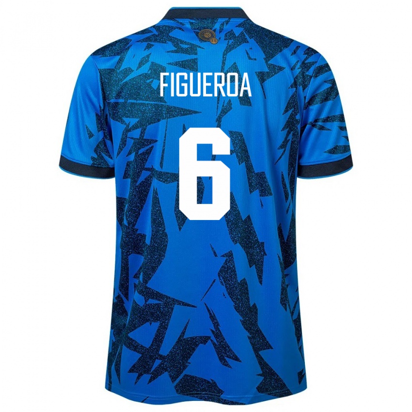 Hombre Camiseta El Salvador Elder Figueroa #6 Azul 1ª Equipación 24-26 La Camisa
