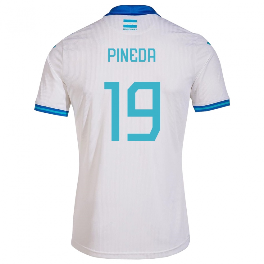 Hombre Camiseta Honduras Carlos Pineda #19 Blanco 1ª Equipación 24-26 La Camisa