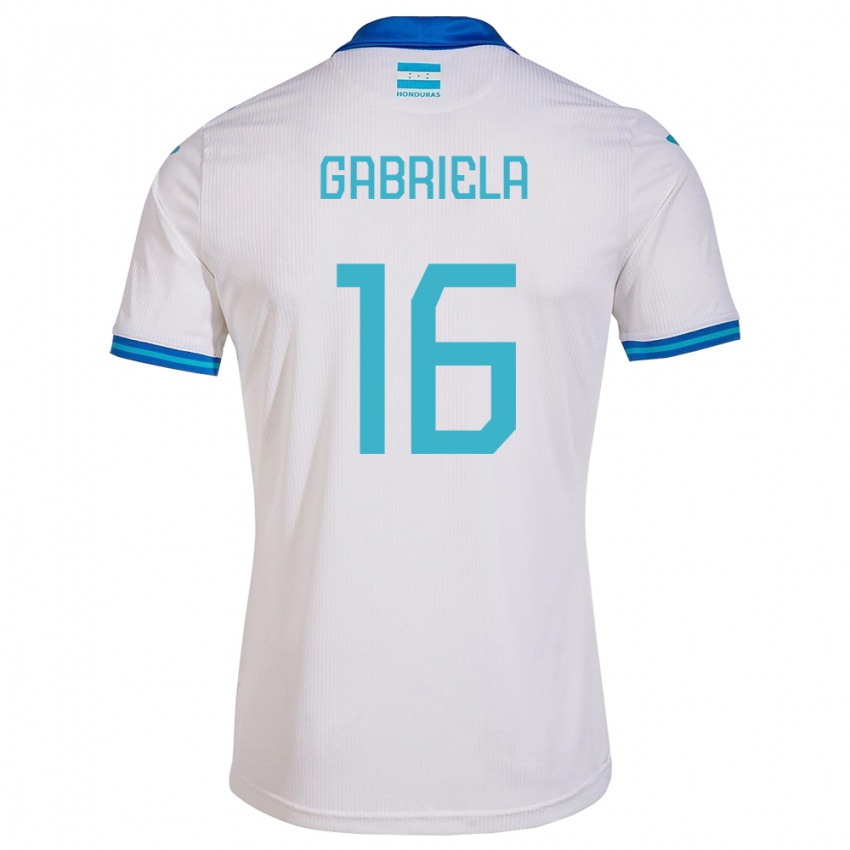 Hombre Camiseta Honduras Gabriela García #16 Blanco 1ª Equipación 24-26 La Camisa