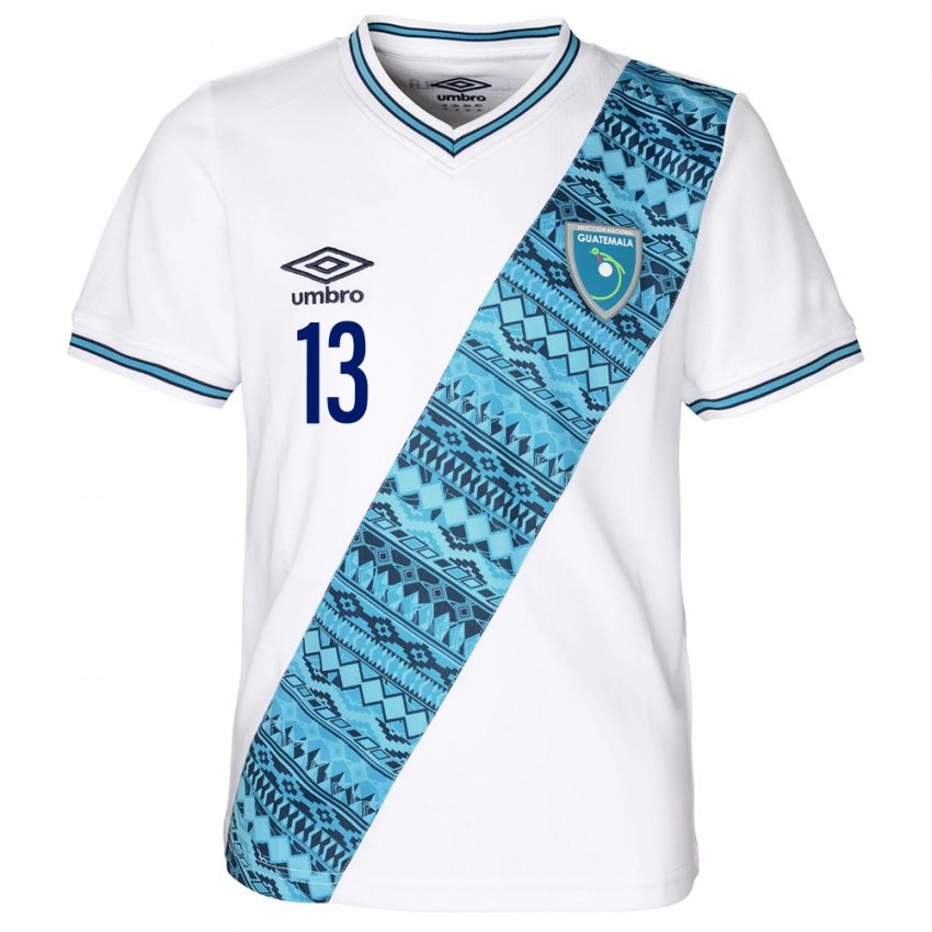 Hombre Camiseta Guatemala Jonathan Diéguez #13 Blanco 1ª Equipación 24-26 La Camisa