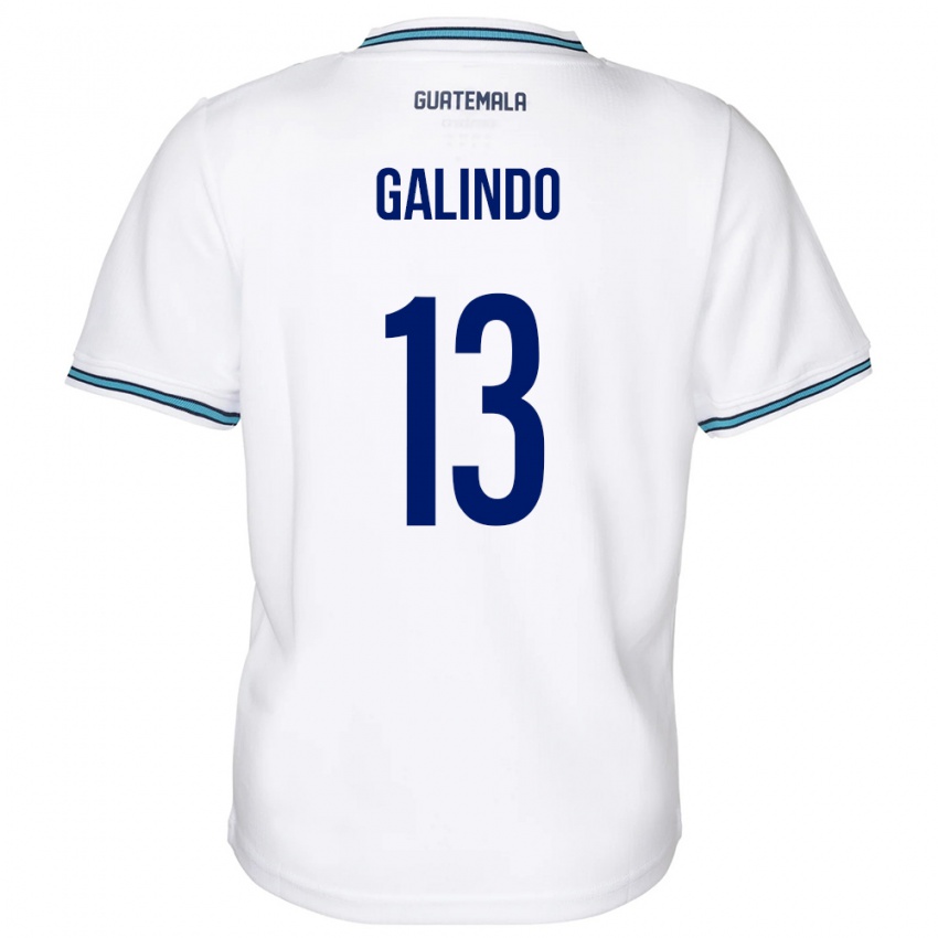 Hombre Camiseta Guatemala Alejandro Galindo #13 Blanco 1ª Equipación 24-26 La Camisa
