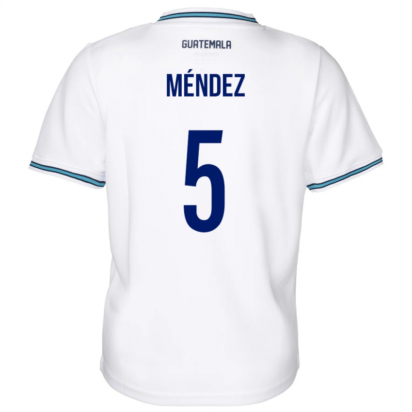 Hombre Camiseta Guatemala Diego Méndez #5 Blanco 1ª Equipación 24-26 La Camisa