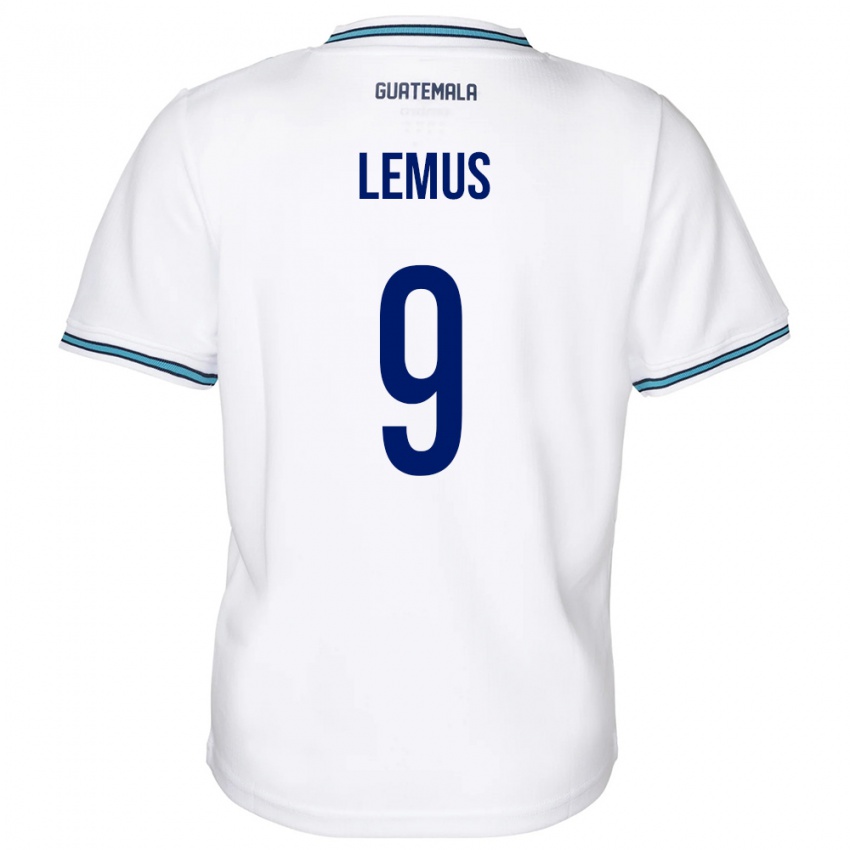 Hombre Camiseta Guatemala Erick Lemus #9 Blanco 1ª Equipación 24-26 La Camisa